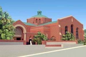 An architect’s rendering of St. Thomas Aquinas Church, Charlottesville, Virginia