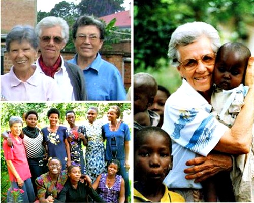 Top left photo, from left, Xaverian Missionary Sisters Bernadetta Boggia, Olga Raschietti and Lucia Pulici are shown at work in Burundi.