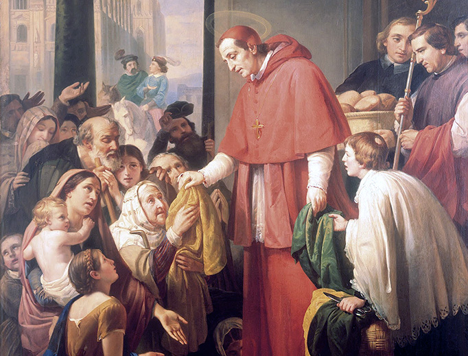 José Salomé Pina (1830-1909), “Saint Charles Borromeo Handing out Alms to the People”, 1853