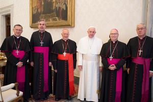 Pope Francis received in a private audience members of the Episcopal Conference of Chile on Jan. 14. 
