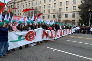 Students from Oakcrest School lead the 2020 March for Life. 