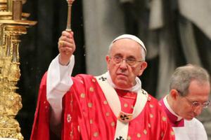 Pope Francis at St. Peter's Basilica on the feast of Pentecost, May 24, 2015.
