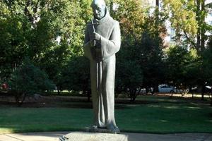 The statue of St. Junipero Serra outside the California State Capitol. 