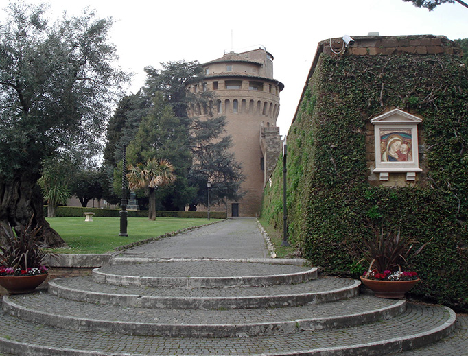 St. John’s Tower in the Vatican Gardens is the seat of the Secretariat for the Economy.
