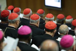 Inside the Synod Hall during the last Synod of Bishops on the Family, October 14, 2015.

