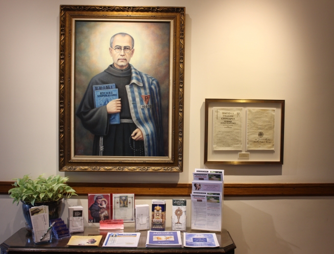 The Our Lady of the Blessed Sacrament Chapel and images of the martyred saint in Libertyville, Illinois, pay tribute to St. Maximilian Kolbe, whose feast day is Aug. 14. 