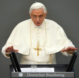 Pope Benedict XVI gives a historic speech at the Bundestag Sept. 22 in Berlin. This was the first occasion ever that a pope has addressed the Bundestag in person.