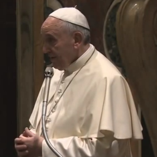 Pope Francis addresses Poland's bishops Jan. 7 at the Vatican's Clementine Hall.