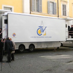 Broadcast van of the Vatican Television Center, the Holy See's television station. 