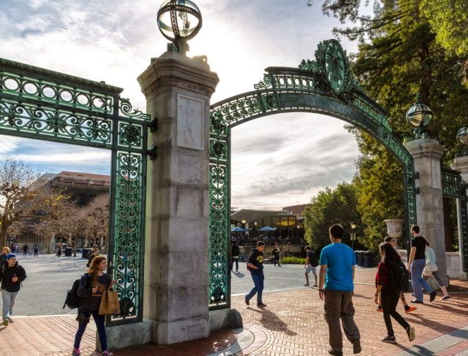 Students walk past the main entrance at the University of California at Berkeley. S.B. 24 requires state campuses to dispense the abortion pill upon request in their 34 student health centers, starting Jan. 1, 2023, provided necessary funding is allocated.