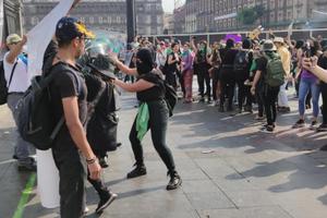 Demonstrators in Mexico City, March 8, 2020. 