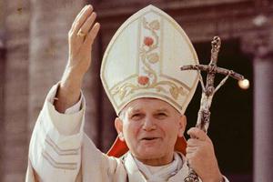 St. John Paul II greets the faithful in St. Peter’s Square circa 1978. 