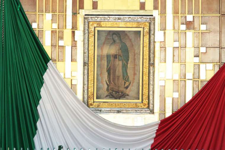 Image of Our Lady is the focus at the Shrine of Our Lady of Guadalupe in Mexico City.