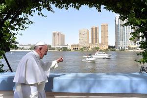 The Pope surveys the Nile during his trip to Egypt April 29. The Pope surveys the Nile during his trip to Egypt April 29.