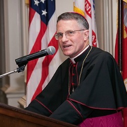 Archbishop Timothy Broglio speaks Nov. 7 at the fifth annual benefit for the Archdiocese for the Military Services.