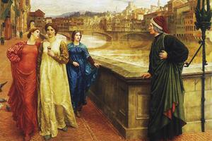 Henry Holiday, “Dante Meets Beatrice at Ponte Santa Trinita”, 1883