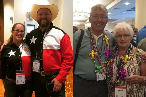 Members of the Knights of Columbus participate in the pin exchange at the 2016 national convention in Philadelphia. 