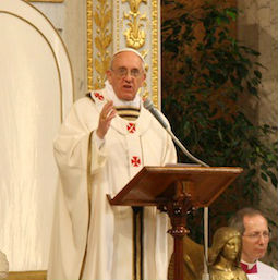Pope Francis delivers his homily.
