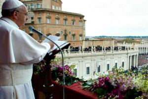 Pope Francis gives his blessing urbi et orbi (to the city of Rome and to the world) April 5.