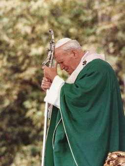 Pope John Paul II is seen during a 1993 visit to Asti, Italy. 