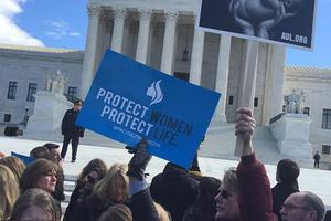 Pro-life advocates outside of the Supreme Court on March 2.