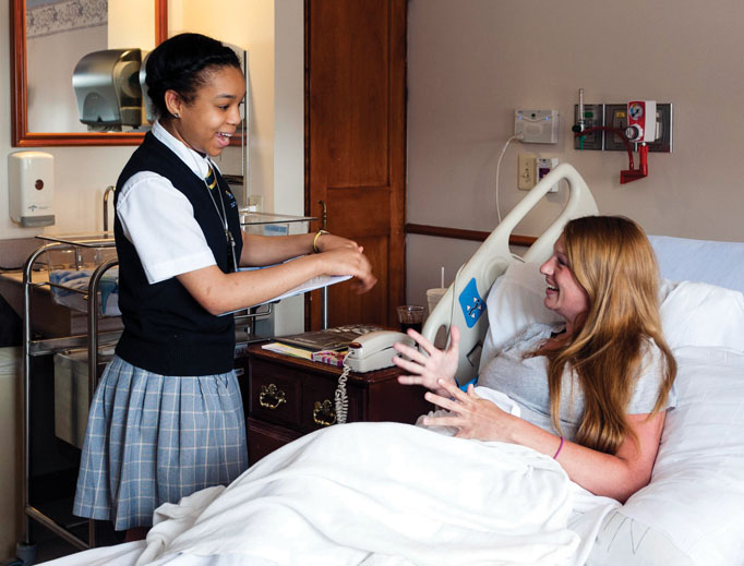 Work-study programs, including in health care, are part of Cristo Rey’s college-preparation curriculum. 

