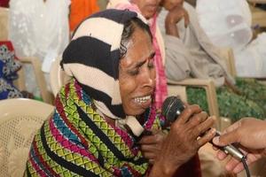 Salomina Mantri tearfully shared how her son Kundan, a 20-year-old seminarian, was killed. She was one of the family members of more than 80 martyrs who died in 2008 for their Christian faith who gathered together on Feb. 9.