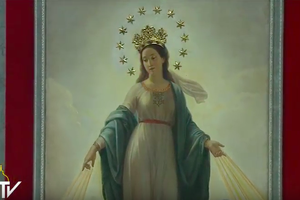 Image of the Blessed Virgin on display at today's Mass in St. Peter's basilica, Jan. 1, 2017.