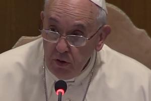Pope Francis delivers his opening address Nov. 17 at the Humanum conference currently under way at the Vatican.