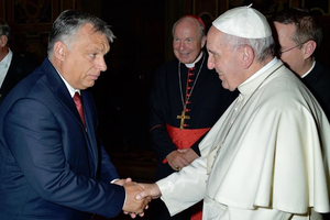Viktor Orbán meeting Pope Francis at the Vatican last month. 