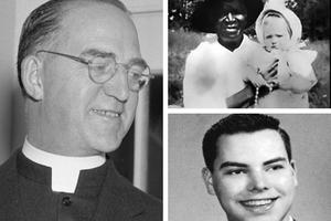 Clockwise from left: Father Edward Flanagan, Julia Greeley and Brother James Miller