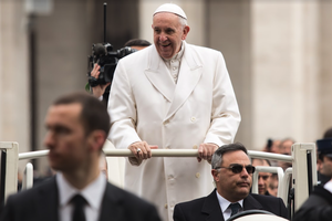 Pope Francis arriving at his weekly general audience at the Vatican, Feb. 22, 2016.