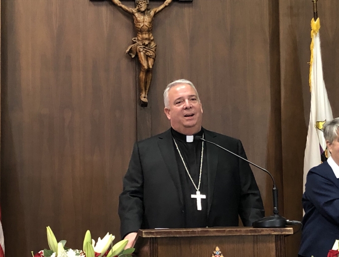 Archbishop-elect Nelson Perez speaking during a press conference in Philadelphia, Pa.