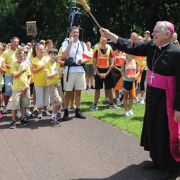 Archbishop Thomas Wenski accompanied pilgrims on their walk.