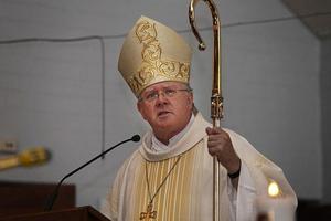 Archbishop Mark Coleridge leading a Mass in Canberra. 