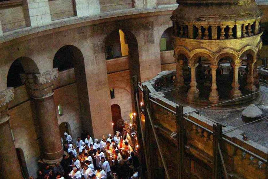 Procession at the Church of the Holy Sepulcher.