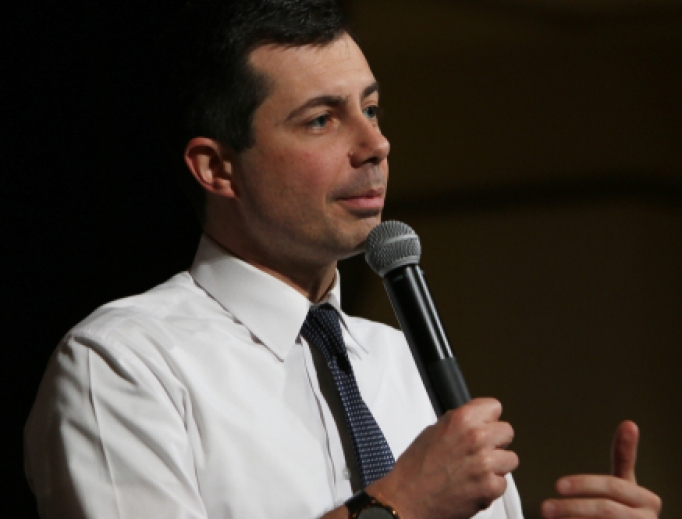 Pro-abortion Democratic presidential hopeful Pete Buttigieg in Iowa, January 16, 2020