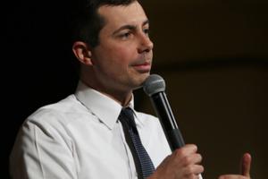 Pro-abortion Democratic presidential hopeful Pete Buttigieg in Iowa, January 16, 2020