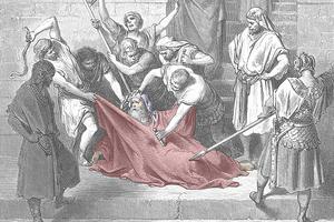 Gustave Doré, “The Martyrdom of Eleazar the Scribe,” 1866. Colorized by Register staff.