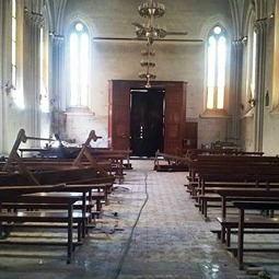 St. Teresa parish in Assiut, the see of Coptic Bishop Kyrillos William Samaan, after an August 2013 attack 