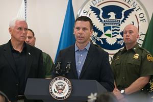 Vice President Mike Pence, Acting Homeland Security Secretary Kevin McAleenan and a congressional delegation visit Customs and Border Protection facilities in McAllen, Tx, 2019. 