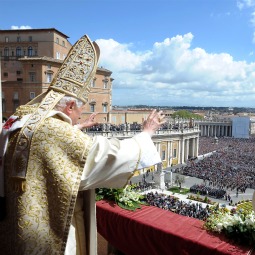 Pope Benedict XVI delivers his message and blessing 'urbi et orbi' from the loggia of St. Peter’s Basilica at the end of the Easter Mass April 8.