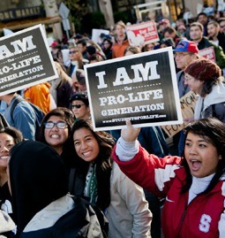 Pro-life supporters join in the West Coast Walk for Life in San Francisco.
