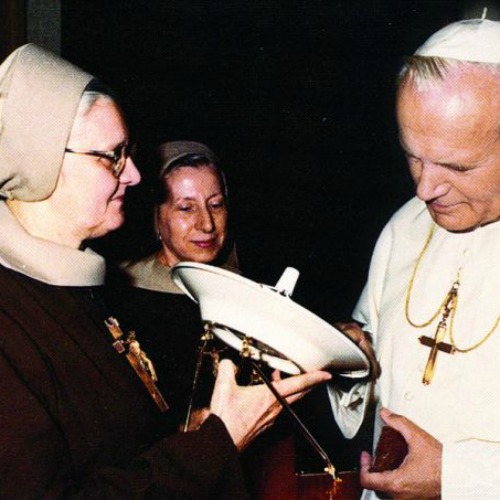 Mother Angelica with John Paul II. 
