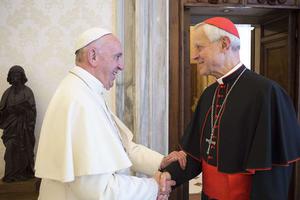 Pope Francis greets Cardinal Donald Wuerl, Oct. 27, 2017.