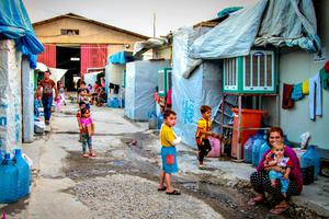 Some Christian families that fled the Islamic State in summer 2014 have lived in refugee camps like this one in Kurdistan (northern Iraq) for two years, often without schools for children. 
