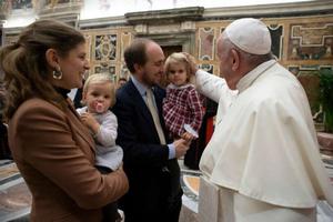 Pope Francis meets staff of the Vatican Dicastery for Laity, Family and Life Nov. 16/