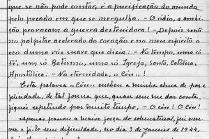 Sister Lucia’s handwriting of the Third Secret. 