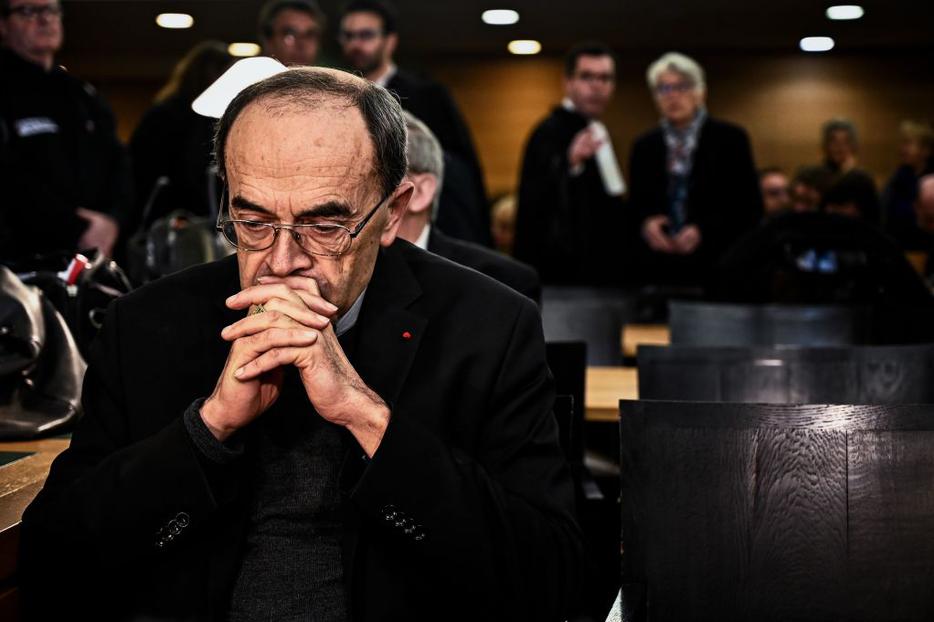 Cardinal Philippe Barbarin arrives in court Jan. 7. 
