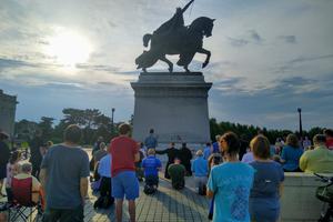 Catholics gathered last month to defend a statue of St. Louis, the namesake of the ‘Gateway to the West.’